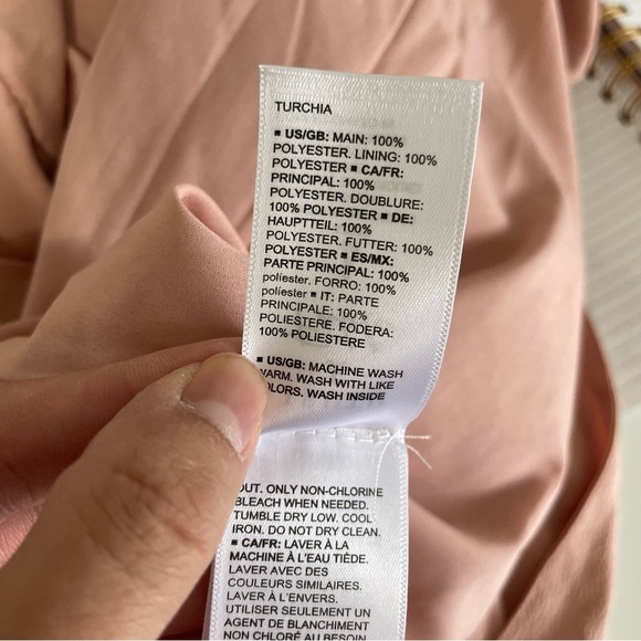 Truth & Fable Nude Peach Satin A line Dress Small - Picture 5 of 6